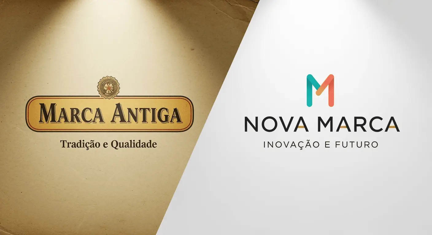 ntes e depois de identidade visual